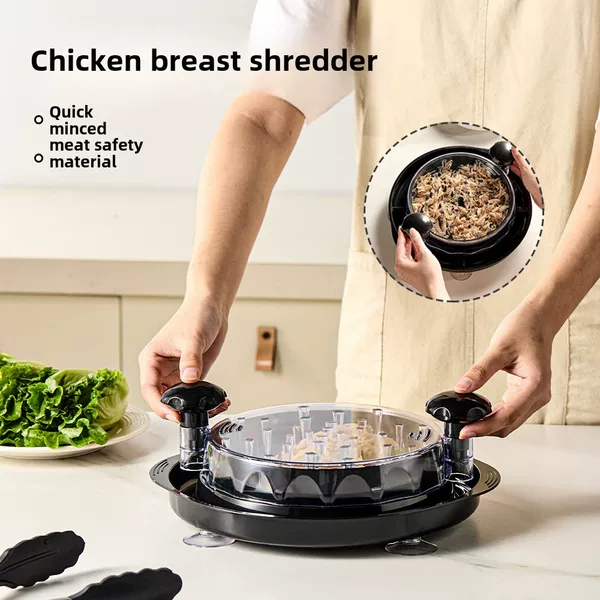 Multifunctional Chicken Breast Salad Shredder with Suction Cup at the Bottom, Non-Hot Hand-Shredded Meat Shredder, Manual Meat Grinder