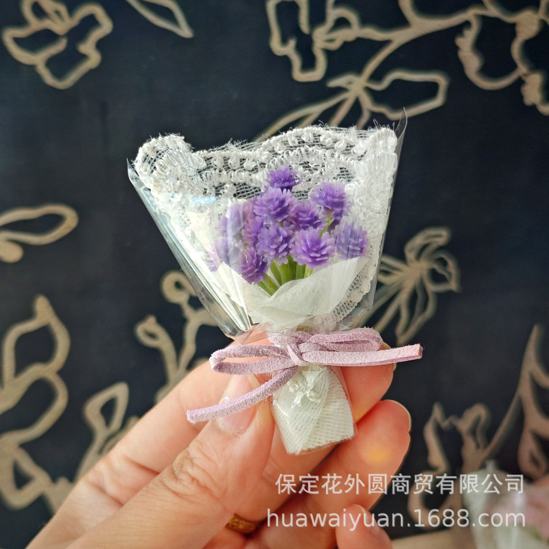 迷你仿真满天星小花束手捧花戴露贝儿娃娃DIY装饰镶钻饰品配件|undefined