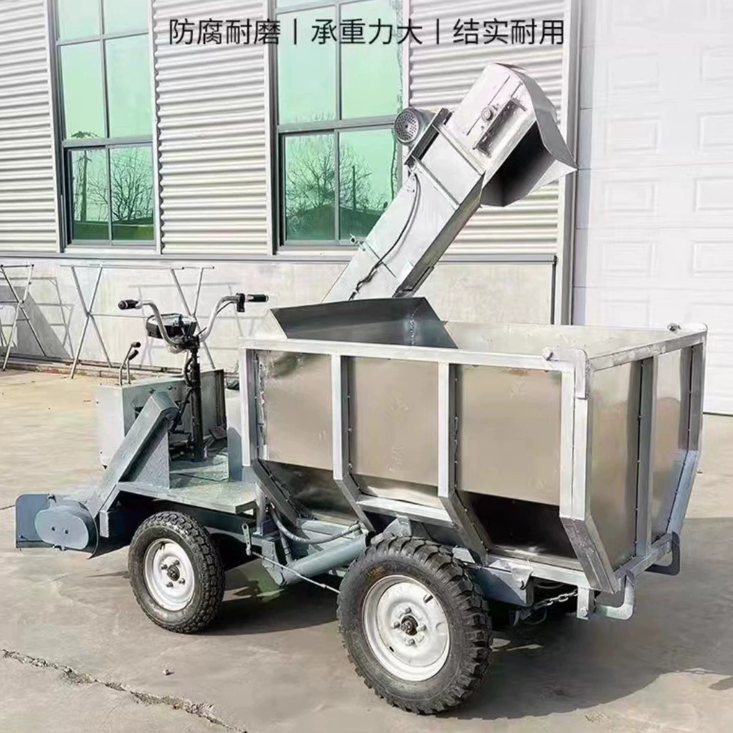 Грузовик для очистки сельскохозяйственного навоза Электрический самосвал для очистки навоза четырехколесный самосвал скребок для очистки навоза на ферме крупного рогатого скота