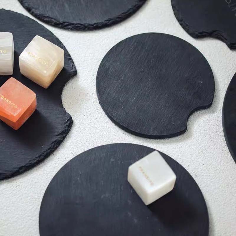 Estilo japonés dormir hoja nórdico pizarra piedra bandeja lavabo almacenamiento aromaterapia agua decoración almacenamiento pantalla candelabro placa tiro