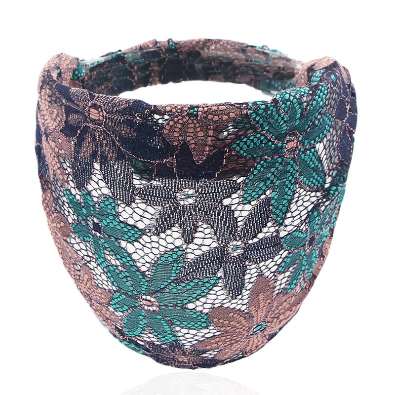 Lace Material Color Block Pattern Women's Retro Simple Style Color Block Cloth Lace Sequins Hair Band