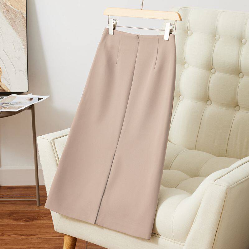 Chân váy vest nữ dáng lửng cạp cao ống đứng xẻ tà sau ôm mông, dài 60 cm / 72 cm — Hồng (60CM), Hồng (72CM), Kaki (72CM), Màu be (60CM) chi tiết 23