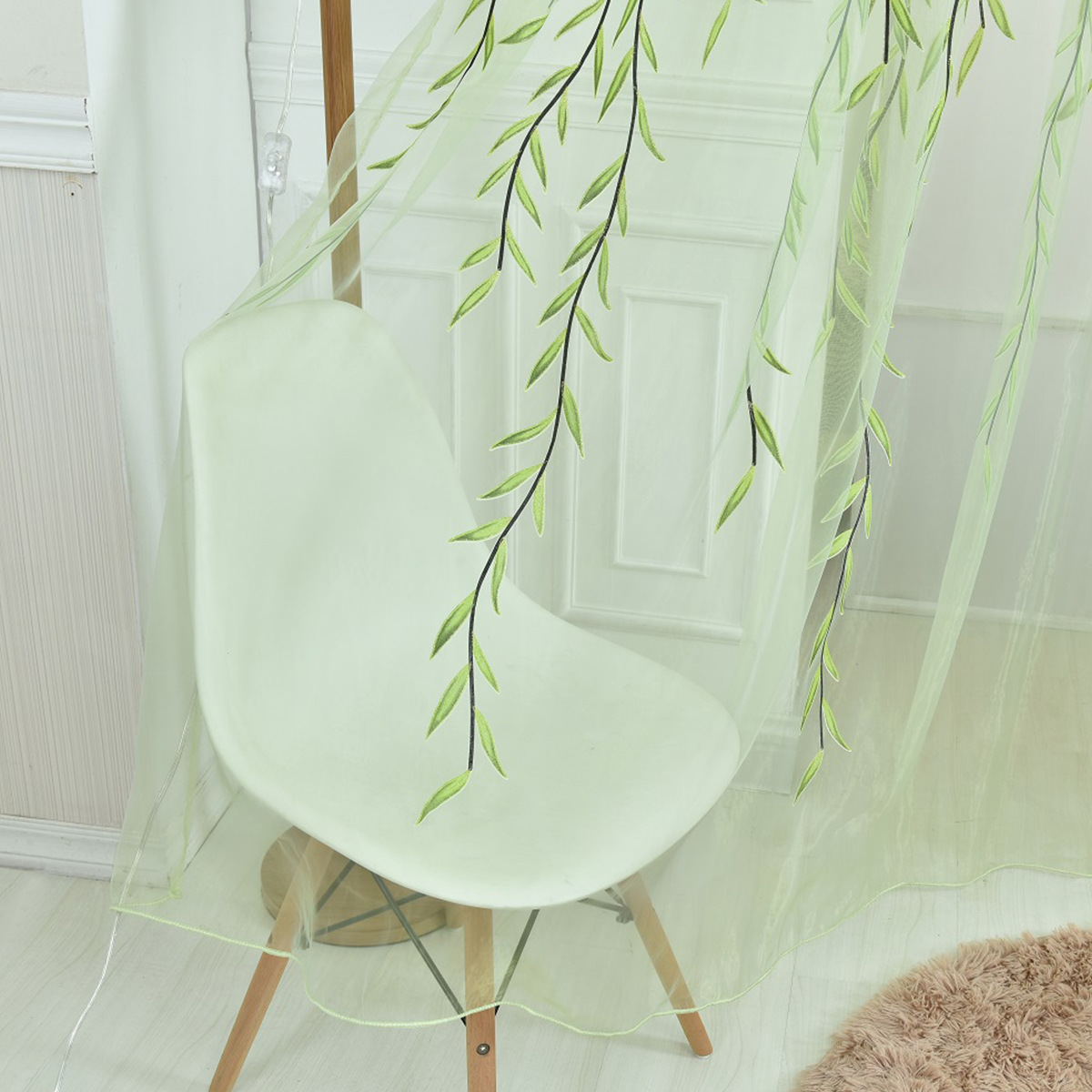 Fabricantes de venta al por mayor in situ impresión offset transfronteriza murciélago cortinas cortinas decoración de dormitorio sala de estar viento pastoral