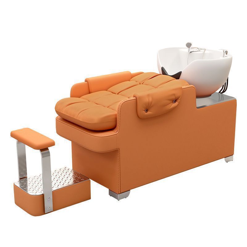 Cama de champú de celebridades de Internet, peluquería de alta gama, cama de champú semi-reclinada, peluquería, peluquería, cama de champú de lavado de cerámica especial