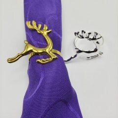 キラキラホテルのアクセサリーのナプキンはクリスマスの鹿の形のナプキンリングの食器のナプキンリングを掛けます。