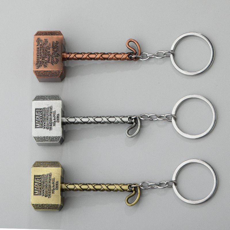 Avengers Thor's Hammer Keychain Pendant Thor's Hammer Creative Gift Cross-Border Wholesale in Stock