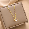 Necklace stainless steel, fashionable accessory, chain for key bag , suitable for import, simple and elegant design