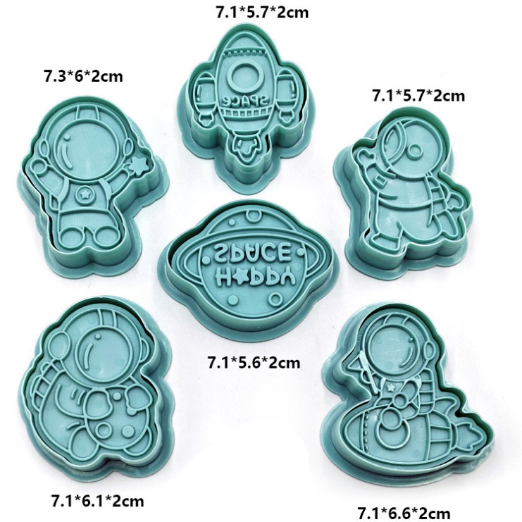 Suministro transfronterizo 3D espacio tridimensional astronauta galleta molde de corte galleta fondant galleta de dibujos animados molde traje