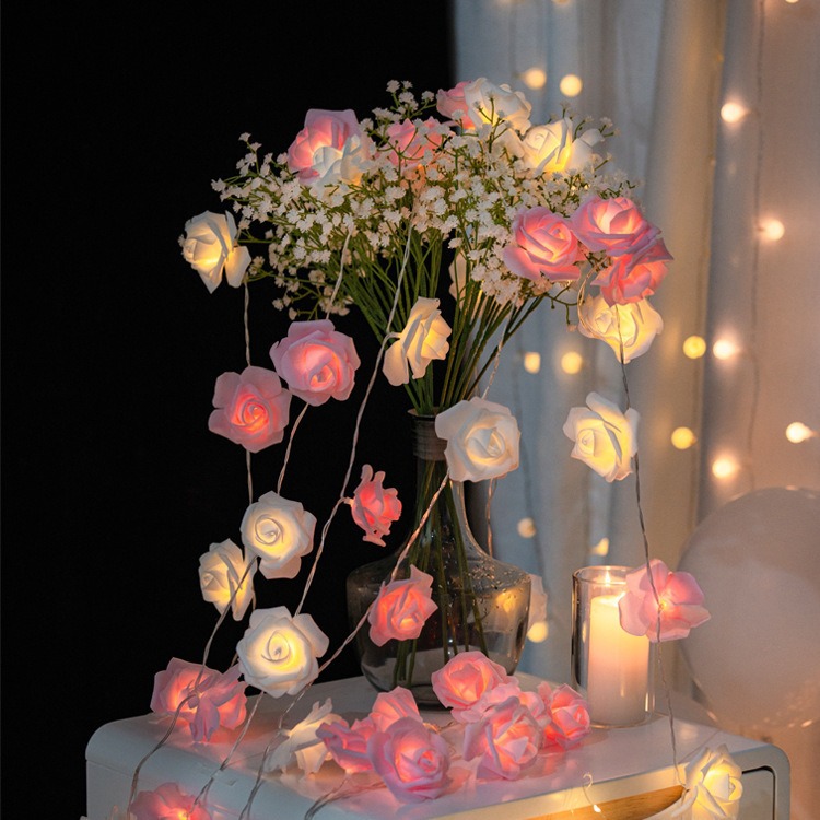 Rose lights string lights led indoor marriage proposal atmosphere trunk birthday layout girl room bedroom decoration