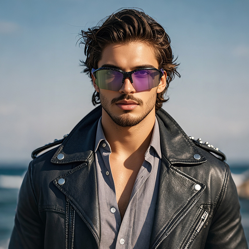 European and American Polarized Fishing Sunglasses Outdoor Sports Glasses Light Cycling Conjoined Polarized Sunglasses Colorful Sunglasses