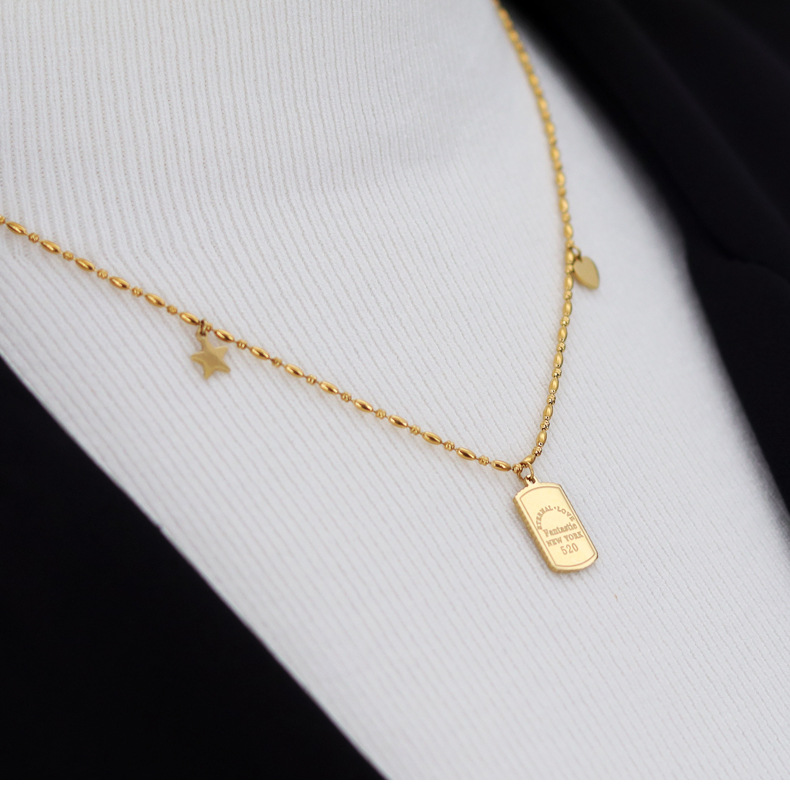 Fashion Geometric Titanium Steel Plating Pendant Necklace 1 Piece