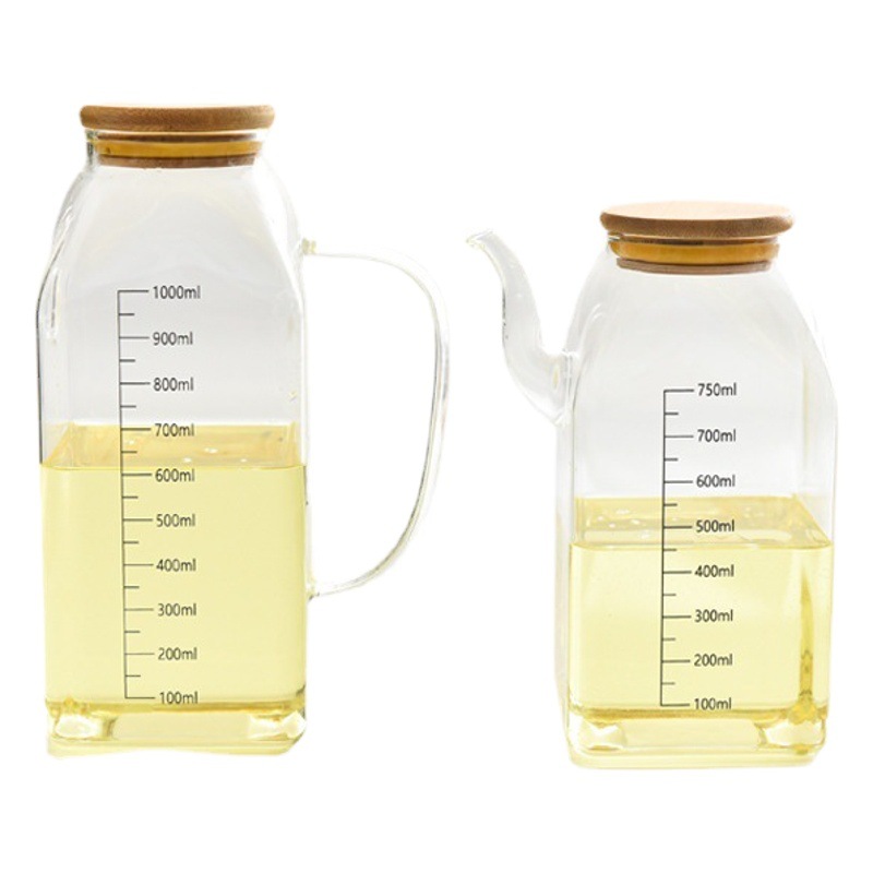 Olla de aceite de vidrio botella de aceite a prueba de fugas tanque de aceite doméstico Olla Cocina salsa de gran capacidad taza de aceite de vinagre botella de condimento estilo europeo