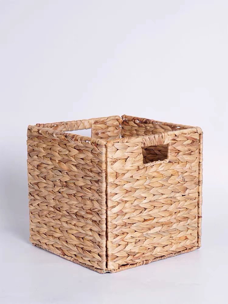 Cesta de almacenamiento de calabaza de agua tejida a mano imitación de vid, cesta de almacenamiento de algas plegable de gabinete de cuadrícula, cesta de almacenamiento