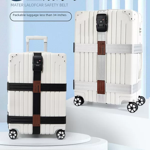 Luggage case strap cross packing belt consignment reinforcement belt fixed buckle bundle suitcase explosion-proof belt customs code lock