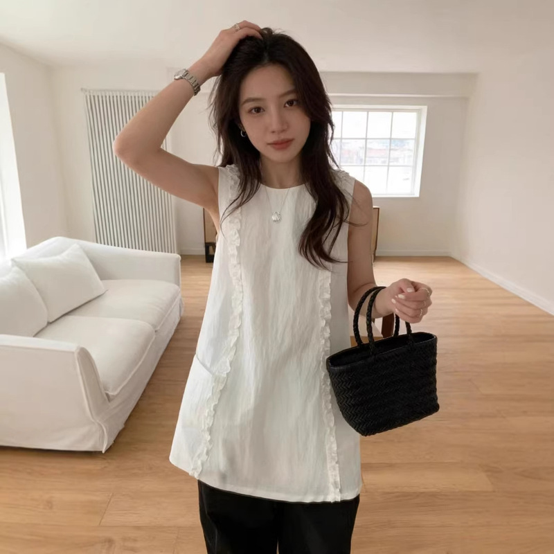 Korean Design-Inspired Sleeveless Camisole 2026 New Summer Dress for Women with a Sense of Design Jk Shirt Korean Design-Inspired Sleeveless Camisole 2026 New Summer Dress for Women with a Sense of Design Jk Shirt