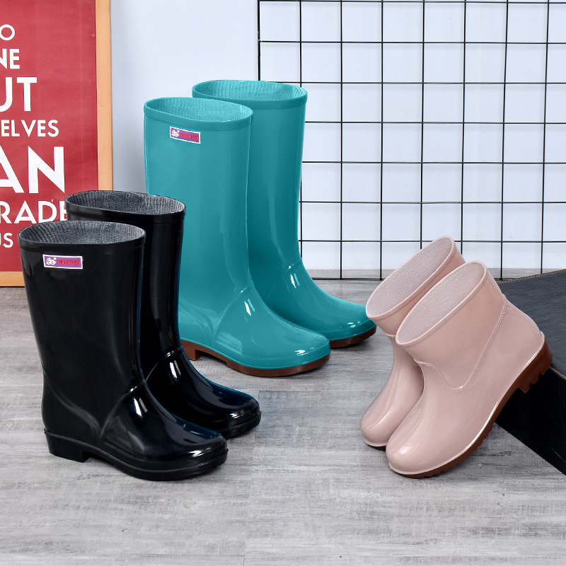 여성용 레인부츠, 성인용 짧은 레인부츠, 미끄럼 방지 방수 고무신, 워터부츠, 주방용 하이탑 여성용 봄, 가을 워터슈즈