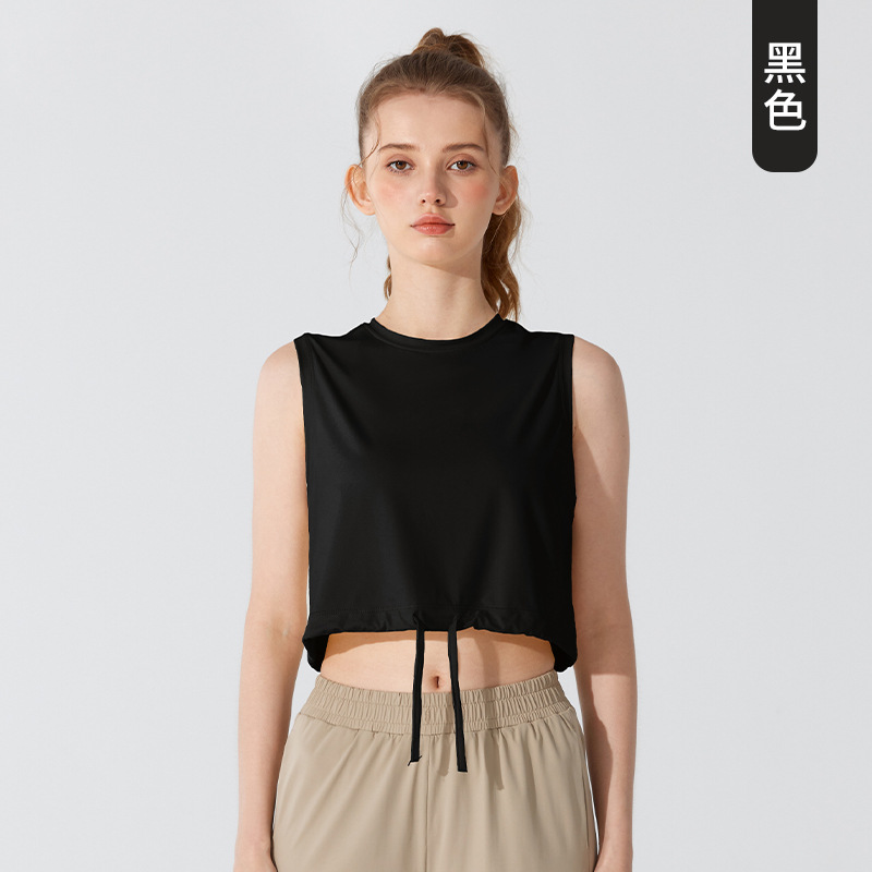 Ropa de ejercicios en línea, chaleco de yoga, camiseta de ejercicios de mangas cortas de mujer, transpirable, suelta, carrera de verano