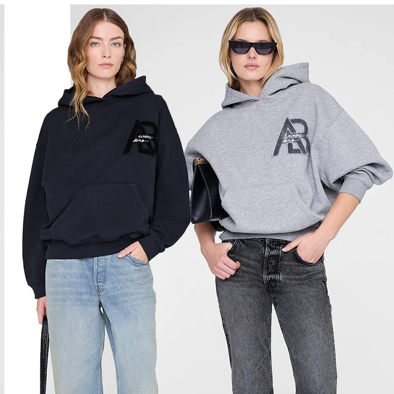 26 Spring New Model North American Niche Hand-Embroidered Logo Towel Embroidery Fleece Women's Hooded Sweatshirt 26 Spring New Model North American Niche Hand-Embroidered Logo Towel Embroidery Fleece Women's Hooded Sweatshirt