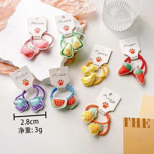 New Cute Cartoon Cotton Baby Clip Cloth Fruit Hair Band Baby Side Clip Bangs Clip Girls 