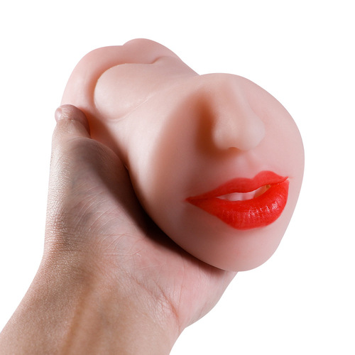 A dual-headed, three-channel male masturbation device with a realistic texture, resembling a plane, for self-pleasure purposes. Available for one-time order.