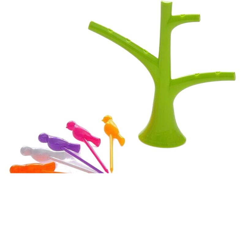 Tenedor para fruta con soporte creativo, diseño ecológico para hogar