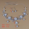 Fashionable jewelry for bride, necklace and earrings from pearl, set, accessory