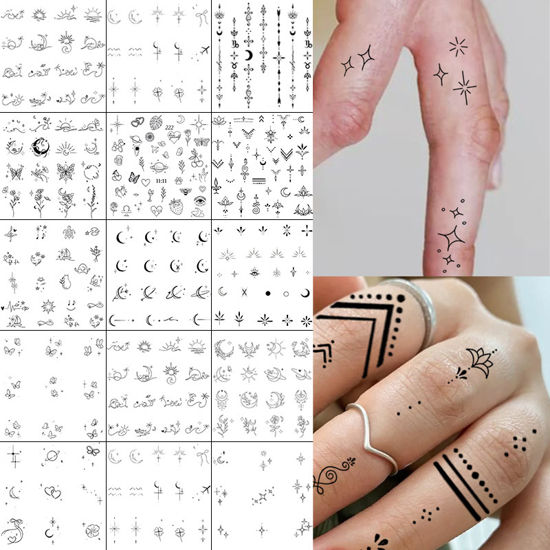 Cross-Border New Product Ins Fresh Style Tattoo Stickers Finger Water Transfer Tattoo Stickers European and American Amazon Tattoo