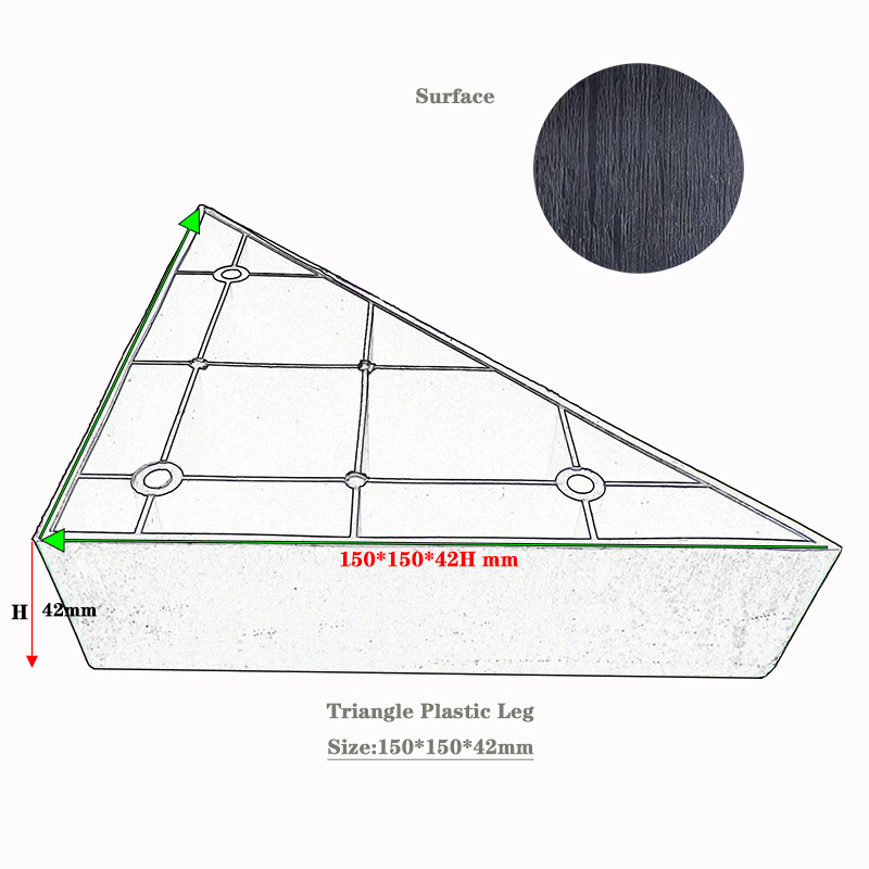 Triángulo plástico sofá pie triángulo cintura pie semicírculo pie plástico Pie de goma
