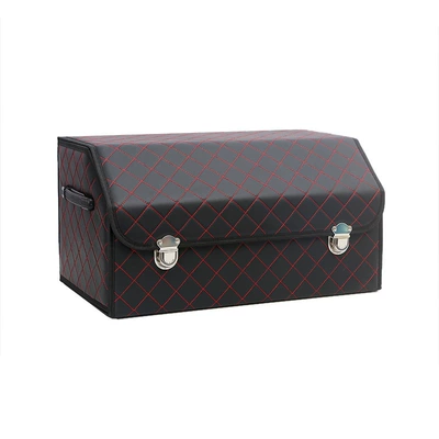Car storage bag/box – car storage organizer - black-and-red-large-size-303030cm
