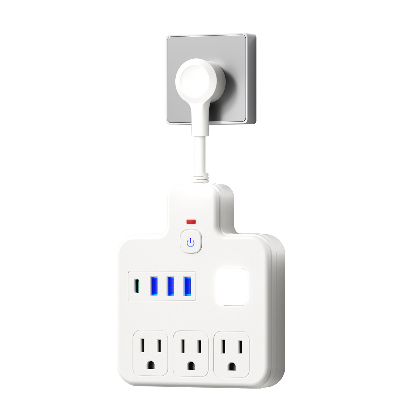 Especial transfronterizo para el estándar estadounidense, EE. UU., EE. UU., EE. UU., EE. UU., La placa de conexión canadiense está enchufada, una vuelta, tres LED, toma de conversión USB estándar de EE. UU.