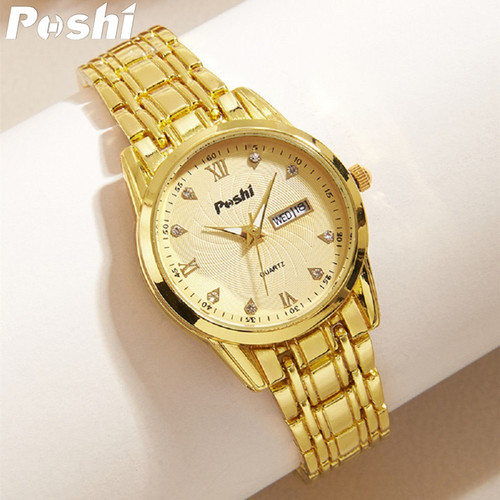 Swiss brand fully automatic movement watch women's waterproof luminous watch double calendar diamond fashion watch