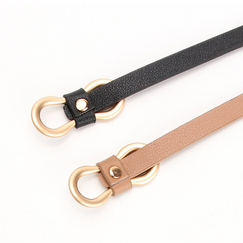 New style women's belt, simple 8-shaped buckle, versatile shirt dress, narrow belt, non-hole PU decorative thin belt
