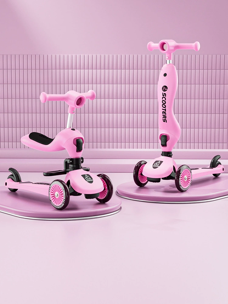 Children's universal scooter with seat for early age, 0-3-6 years