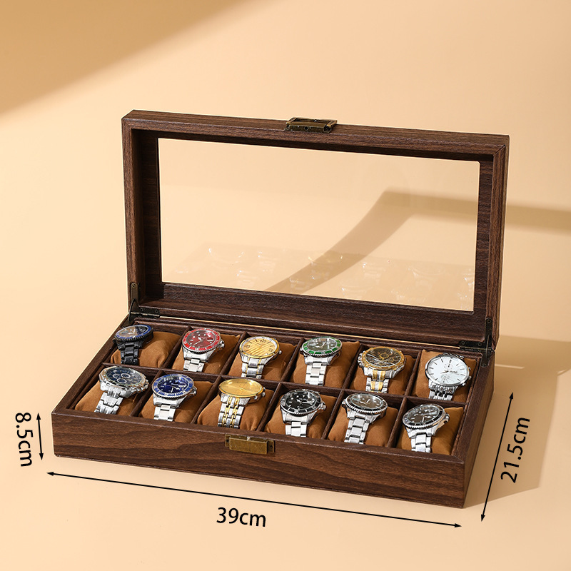 레트로 우드그레인 가죽 12비트 {내부 소프트 베개}