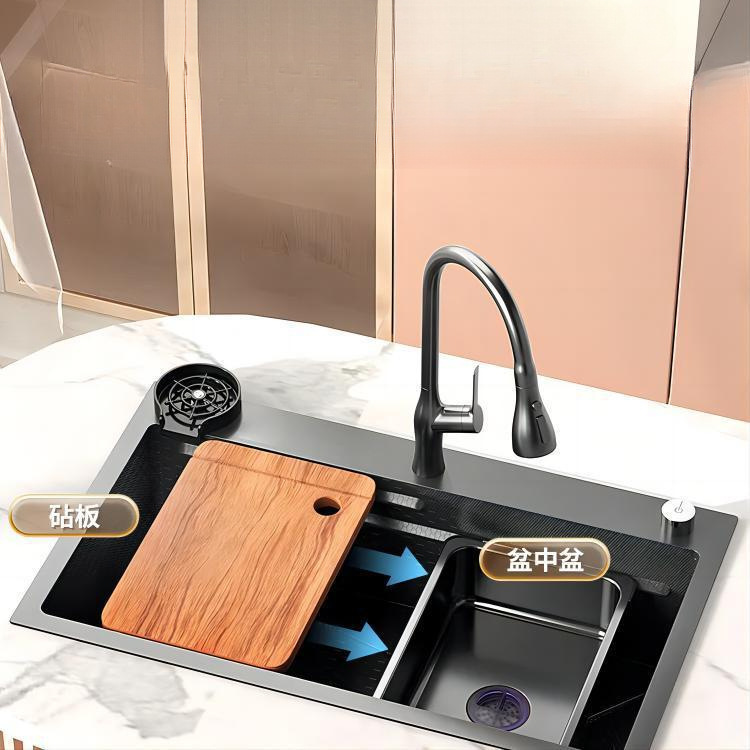 Extra-Thick 4mm Kitchen Sink, Honeycomb Large Single Sink, Stainless Steel Sink, Handmade Vegetable Washing Basin, Under-Counter Sink