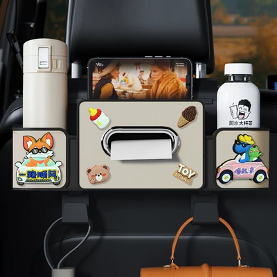 Storage Box Hook, In-Car Tissue – Car cup holder/beverage holder - off-white-smooth-sailing-series-4th-generation-seat-organizer