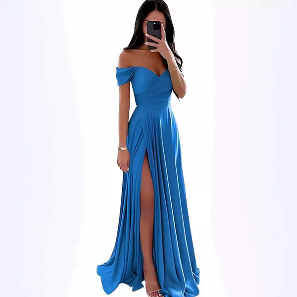 Foreign Trade European and American Style Off-Shoulder Evening Dress 2026 New Model Sexy and Elegant Adult Ceremony Dress Birthday Ball Gown for Women