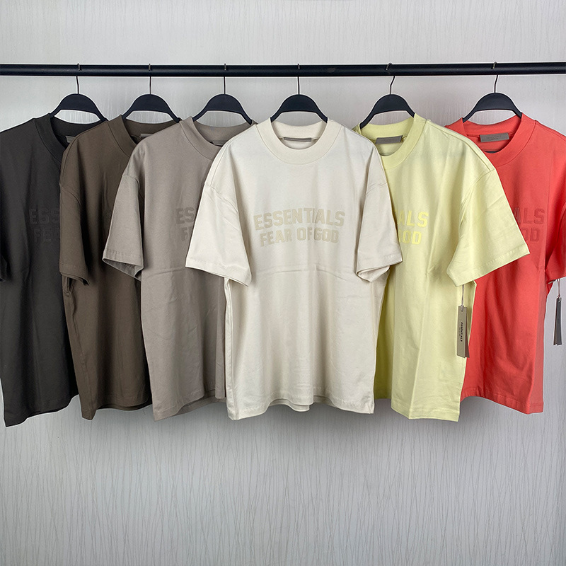 2022Fw Short-Sleeved T-Shirt with Two Rows of Words on the Chest Flocking Printing Essentials Trendy Brand T-Shirt Cross-Border Hot Sale 2022Fw Short-Sleeved T-Shirt with Two Rows of Words on the Chest Flocking Printing Essentials Trendy Brand T-Shirt Cross-Border Hot Sale