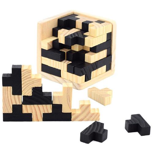 Educational toys wooden Luban lock building blocks Kongming lock leisure intellectual Rubik's cube classical 54T magic beans factory direct sales