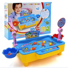 长星儿童磁性电动方形钓鱼游戏台赠送品礼品可加水USB玩具批发