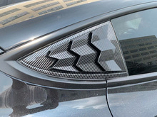 適用於特斯拉3后三角車窗百葉風口面板 改裝碳纖運動裝飾貼