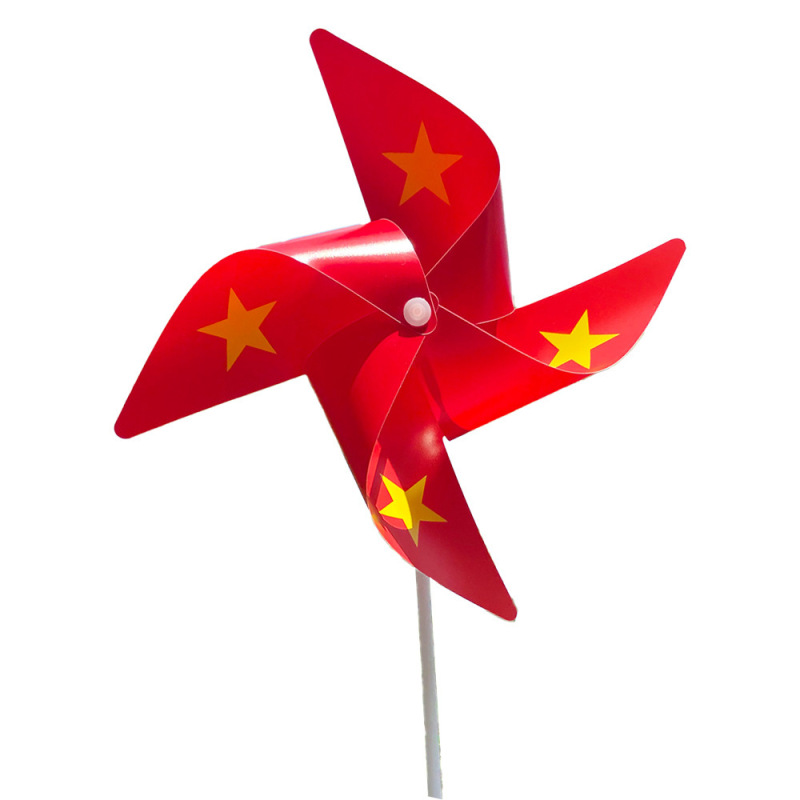 跨境传统玩具风车教育开业装饰户外庭院活动道具手持越南五星风车|undefined