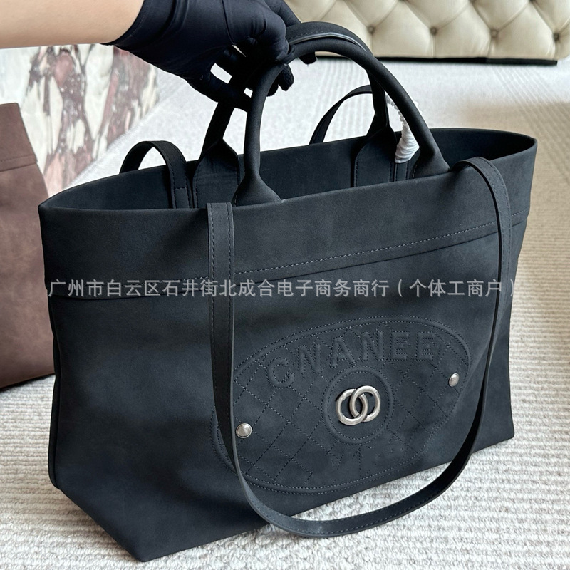 25秋冬新款麂皮托特包高级气质简约大容量真皮女包单肩手提购物袋|undefined