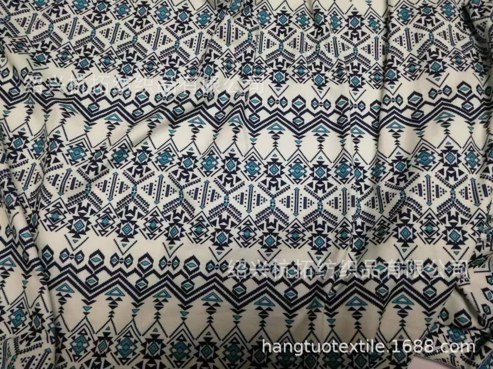 190g涤氨针织磨毛数码印花汗布  纸印花热转移升华印花汗布