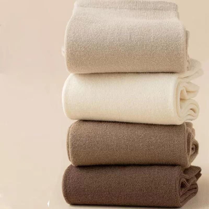 Calcetines de primavera y otoño delgados de color sólido, calcetines de pila transpirables, calcetines de luna de primavera y otoño, tendencia de medias versátiles