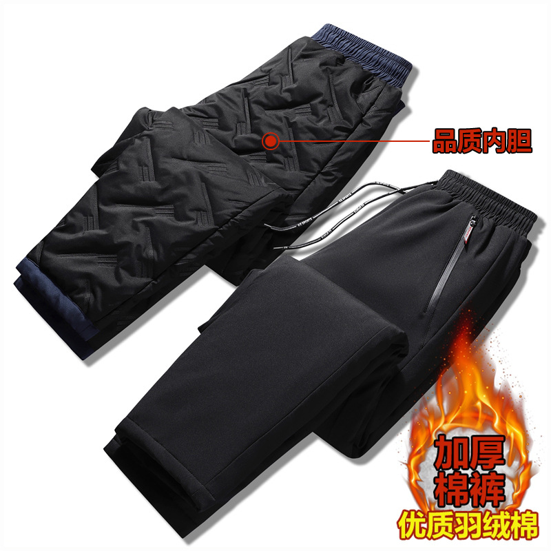 Pantalones de hombre nuevos para otoño e invierno 2024, cálidos y gruesos, cortavientos, pantalones largos casuales de algodón con forro polar para uso al aire libre