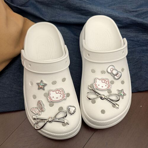 Hole shoes accessory high-end DIY shoe buckle accessories bow shoe flowers trendy toys