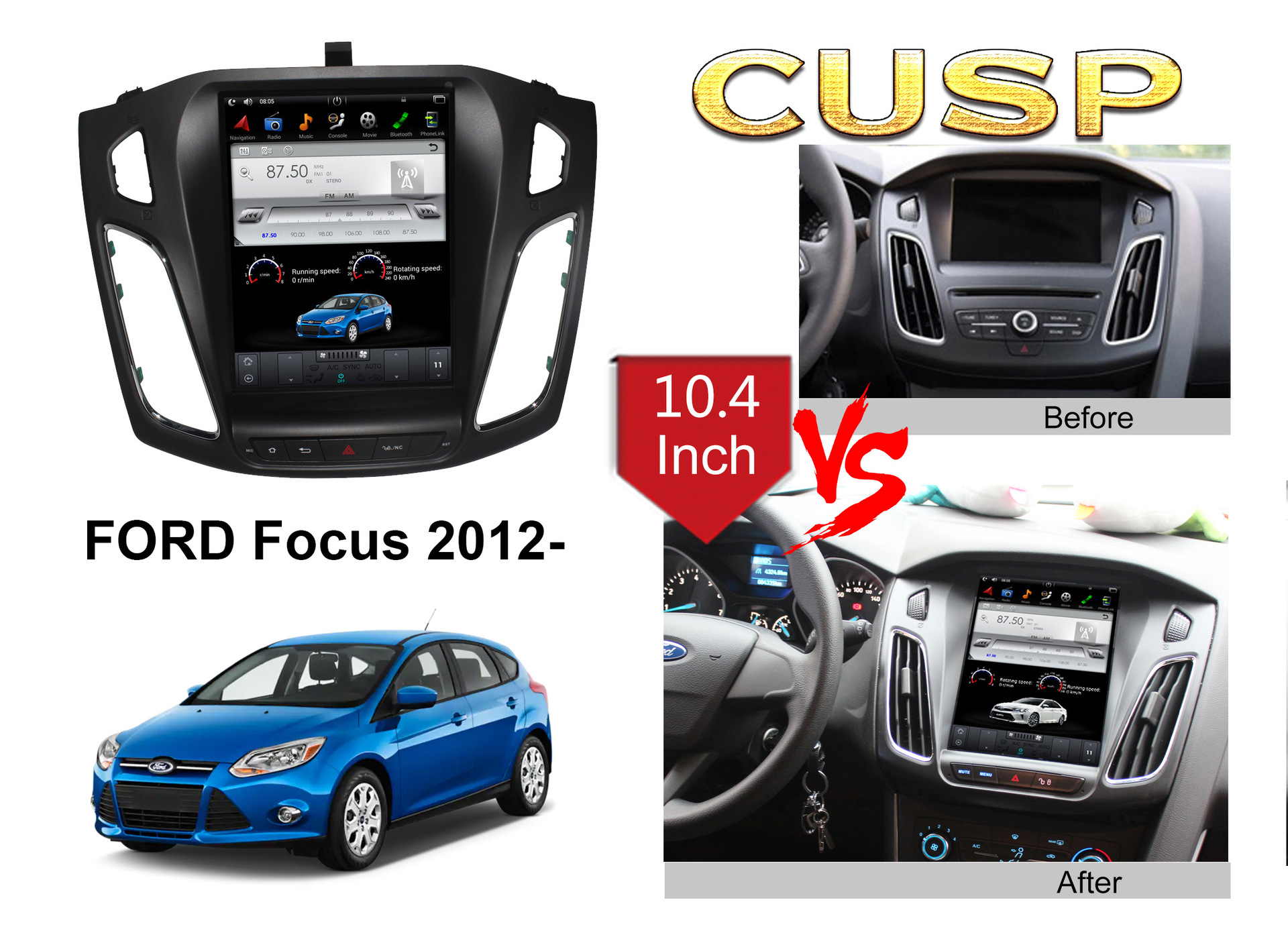 Car Smart Navigation Android Screen For Ford Focus 2012-