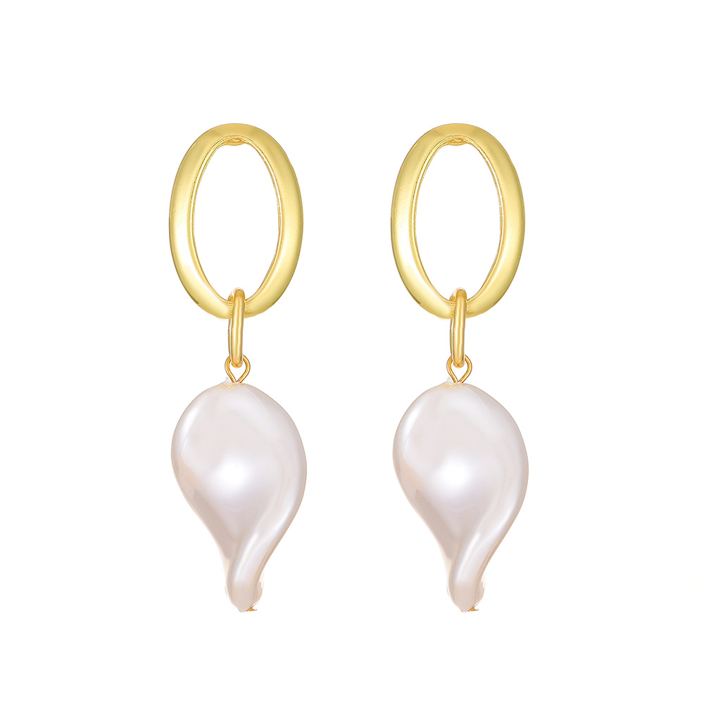 Orecchini a forma di fiore con design creativo da donna Instagram, di lusso e leggeri, in perle francesi_voghion.com