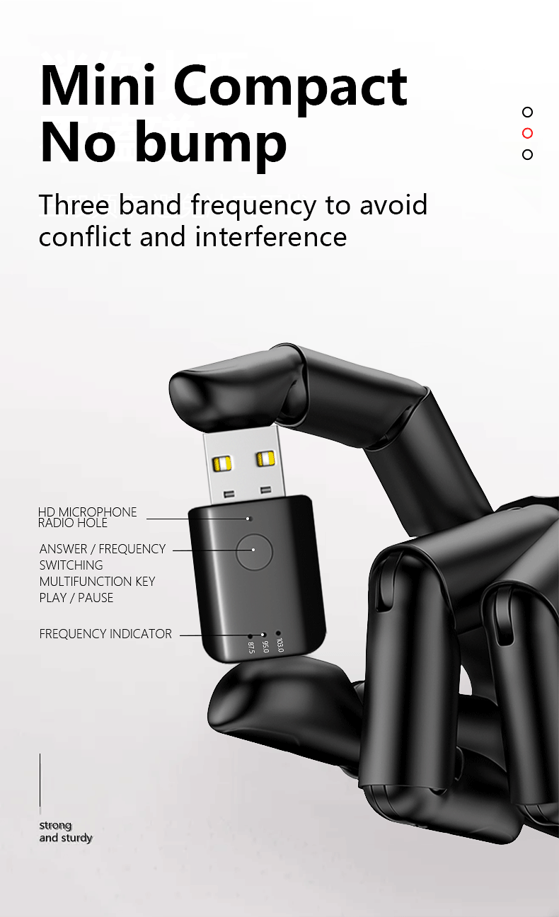 5.1 FM Transmitter Receiver Hands-Free Car Bluetooth Adapter Call Universal New Model_voghion.com